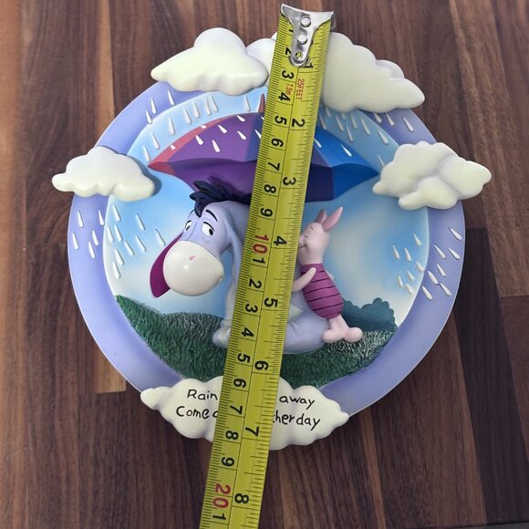 Disney Eeyore & Piglet Bradford Exchange 3D Wall Plaque Rain Rain Go Away - Picture 4 of 6
